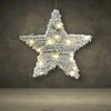 Kalėdinė apsnigta šviečianti žvaigždė puošmena, kalėdinis apšvietimas, 20 LED, 30 cm