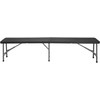 Lauko baldų komplektas Maitinimo komplektas Rotango juodas stalas 180 cm + 2 suolai