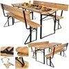 Lauko baldų komplektas PORTER plieno ir medinis sodo komplektas 175 cm stalas + 2 suolai