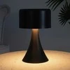 LED metalinė naktinė lempa, juoda, bevielė, 20,5 cm