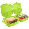 Lunchbox pusryčių konteineris padalintas žalias 2x700 ml
