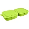 Lunchbox pusryčių konteineris padalintas žalias 2x700 ml