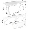 Lauko baldų komplektas Maitinimo komplektas Rotango rudas stalas 180 cm + 2 suolai