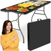 Maitinimo stalas RICO, sulankstomas į lagaminą, 152 cm, juodas