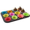 Muffin kepimo forma bandelėms, silikoninės formelės, 12 vnt
