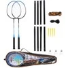 NRZ012 PLIENINIS / BADMINTONAS RINKINYS 2 REKETĖS + 3 SKIRTUMAI + TINKLAI 195x22cm + NILS dangtelis