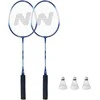 NRZ2052 ALIUMINIO / BADMINTONO RINKINYS 2 REKETĖS + 3 VEŽĖLIAI + NILS dangtelis