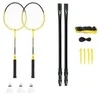 NRZ262 ALIUMINIO / BADMINTONO RINKINYS 2 REKETĖS + 3 PLUNKSTINĖS ŽALINĖS + TINKLAS 600x60cm + NILS dangtelis