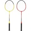 NRZ264 ALIUMINIO / BADMINTONO RINKINYS 4 RAKETĖS + 3 PLUNKSTINĖS langinės + TINKLAS 600x60cm + NILS dangtelis