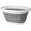 Ovalus sulankstomas dubuo 50 x 37 cm baltas ir pilkas OVAL COMPACT 25L