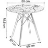 PARIS Juodas DTW apvalus stalas, 80 cm, juodas marmuras