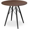 PARIS Juodas DTW apvalus stalas, 80 cm, uosis
