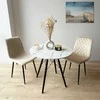 PARIS Juodas DTW apvalus stalas, 80 cm, baltas marmuras