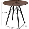 PARIS Juodas DTW apvalus stalas, 80 cm, uosis
