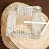 Peleninė, kvadratinė, bespalvė, stiklinė, stalinė peleninė, 10,5x10,5x3,5 cm