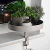 Pilkos spalvos metalinis gėlių stovas, 36 cm