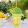 Plastikinis puodelis su dangteliu ir šiaudeliu 450 ml