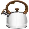 Plieninis virdulys su švilpuku, automatinis, vandens virimui, tradicinis sidabrinis, 1,5 l