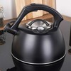 Plieninis virdulys su švilpuku ir termometru, juodas, 3 l