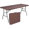 RATTAN maitinimo stalas, sulankstomas į lagaminą, 180 cm, ruda
