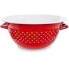 Retro raudonos spalvos emaliuotas dubuo su taškeliais, 26 cm, 2,5 l