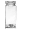 Stiklinis indas virtuvinis stiklainis kvadratinis stiklainis su dangteliu 1,8 l retro