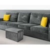 Sulankstomas aksominis pufas DIEGO grafito VELVET, dydis XL