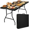Sulankstomas maitinimo stalas BUFFET Juodas 200 cm