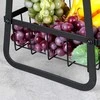 Vaisių daržovių krepšelis 2 pakopų metalinis juodas VILDE 29 cm