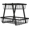 Vaisių ir daržovių krepšelis 2 pakopų metalinis juodas VILDE 28 x 17,5 x 21 cm