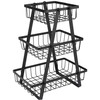 Vaisių ir daržovių krepšelis 3 pakopų metalinis juodas VILDE 28x17,5x34,5 cm