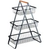 Vaisių ir daržovių krepšelis 3 pakopų metalinis juodas VILDE 34x17,5x46,5 cm