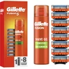 Gillette Fusion5 skutimosi peiliukai, 8 vnt. + Fusion gelis 200 ml