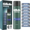 Gillette Mach3 skutimosi peiliukai, 8 vnt. + Mach3 gelis, 200 ml