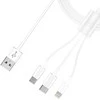 3Mk apsauginis 3mk laidas 3in1 USB-A - micro USB / Lightning / USB-C 1.2m 20V/2.4A 15W - baltas