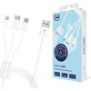 3Mk Protection 3mk Cable 3in1 USB-A - micro USB / Lightning / USB-C 1.2m 20V/2.4A 15W - baltas