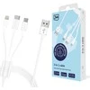 3Mk apsauginis 3mk laidas 3in1 USB-A - micro USB / Lightning / USB-C 1.2m 20V/2.4A 15W - baltas