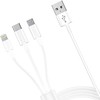 3Mk Protection 3mk Cable 3in1 USB-A - micro USB / Lightning / USB-C 1.2m 20V/2.4A 15W - baltas