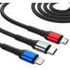 3Mk Protection 3mk Hyper Cable N-SERIES 6 in 1 USB-C / USB-A į USB-C / Lightning / Micro 1.2m QC 3.0 9V / 2A 18W - juodas