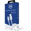 3MK Hyper Cable USB-A – Micro USB 1,2 m 5 V 2,4 A Baltas kabelis