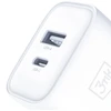 3Mk Protection Aksesuarai - 3mk DualCharge 20 W PD3.0 QC 3.0 PPS USB 1A1C Baltas