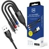 3Mk Protection 3mk Hyper Cable N-SERIES 3 in 1 USB-A / Lightning / Micro 1.2m 9V/2A 18W - juodas