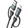 3Mk Protection 3mk Hyper Cable N-SERIES 2 in 2 USB-A / USB-C ir USB-C / Lightning 1.2m QC 3.0 9V/2A 60W - juodas