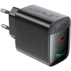 Acefast A106 GaN PD 45W USB-C USB-A Wall Charger - Juodas
