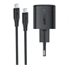 Įkroviklis Acefast A118 30W GaN USB-C + USB-C to USB-C cable 1.2m juodas