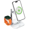 Acefast E39 Qi2.2 25W 4-in-1 Wireless Desk Charger for Phone, Watch, and Headphones with Night Light - Baltas