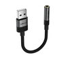 Acefast J13 USB-A to 3.5mm mini jack adapter - juodas
