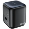 Acefast Z10 GaN 100W 3xUSB Desktop Charger with Retractable USB-C Cable and TFT Ekranas - Juodas