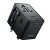 Acefast Z8 GaN 45W Travel Adapteris 3x USB-C + 2x USB-A Travel Wall Charger with 2500W AC Socket - Juodas
