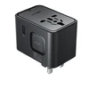 Acefast Z8 GaN 45W Travel Adapteris 3x USB-C + 2x USB-A Travel Wall Charger with 2500W AC Socket - Juodas